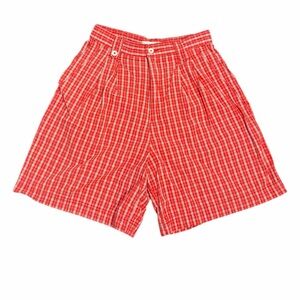 90s Red plaid Shorts